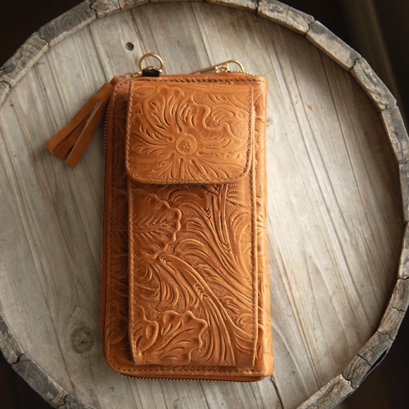 Genuine leather wallet-bag crossover bag - Picture 4 of 14